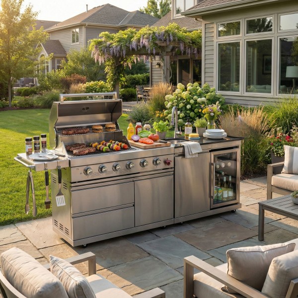 Outdoor Kitchen Bar Barbecue Island