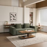 MDF Console Table, Big Side Table, Walnut Tempered Glass Desk,Entry Table