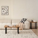 MDF CoffeeTable, Small Tea Table, Walnut with Metal Legs Sofa Table
