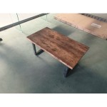 MDF CoffeeTable, Small Tea Table, Walnut with Metal Legs Sofa Table