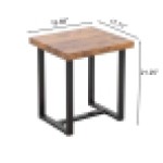 2 Pieces Small Tea Table,Walnut Night Stand,MDF SideTable, Sofa Table with Metal Leg