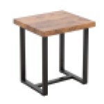 2 Pieces Small Tea Table,Walnut Night Stand,MDF SideTable, Sofa Table with Metal Leg